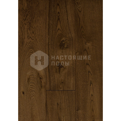 Паркетная доска Hajnowka Parkett Дуб Dunkelbrawn Рустик брашированный однополосный, 985*148*12.5 мм