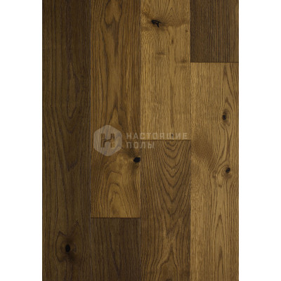 Паркетная доска Hajnowka Parkett Дуб Tabaco Селект брашированный однополосный, 1150*141*12.5 мм
