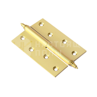 Дверная петля Morelli разъемная MB 100X70X3 SG L C матовое золото латунная с коронкой, левая