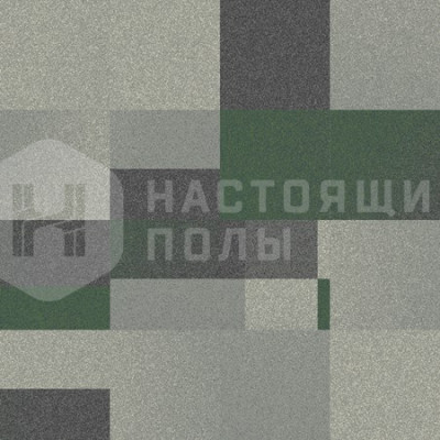 Ковровая плитка Ege Highline 630 Gradient Block Green, 480 x 480 мм