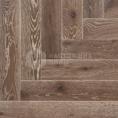 Паркет Елочка Tarwood Дуб Молочный Шоколад Селект брашированный уф-масло, 14*100*600 мм