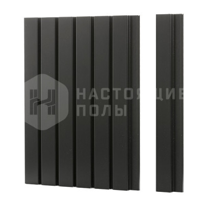 Реечная стеновая панель МДФ Ликорн окрашенная эмалью черная, 65*16*2800 мм
