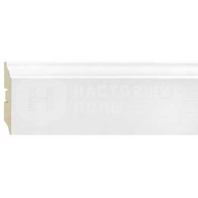 Белый плинтус SmartProfile Paint 3D wood 82 фактурный под покраску, 2400*82*16 мм