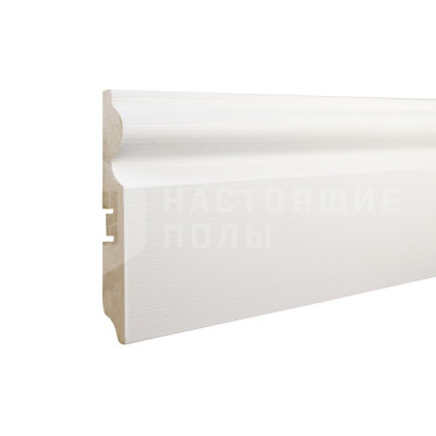 Белый плинтус SmartProfile Paint 3D wood 110C фактурный под покраску, 2400*110*16 мм