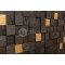 Стеновая панель Tarsi Коллекция 2 WP3D2R060 Студия дуб тонировка эбен с золотыми вставками, 300*300*16-6 мм