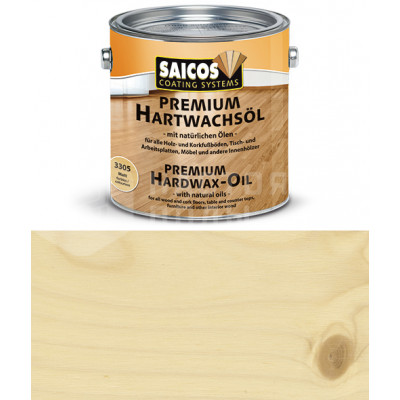 Масло с твердым воском Saicos Hartwachsol Premium 3200 шелковисто-матовое (0.75 л)