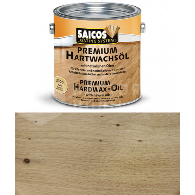 Масло с твердым воском Saicos Hartwachsol Premium 3333 Pur матовое без изменения цвета древесины (0.75 л)