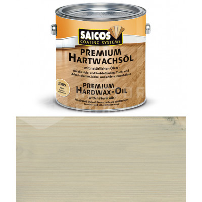 Масло с твердым воском Saicos Hartwachsol Premium 3317 серебристо-серое прозрачное матовое (0.75 л)