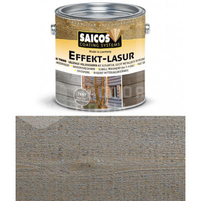 Лазурь с эффектом металлика для деревянных фасадов Saicos Effekt-Lasur 7696 эффект серебра (0.75л)