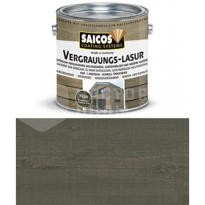 Лазурь серая для наружних работ Saicos Vergrauungs-Lasur 7620 серый графит (0.75л)