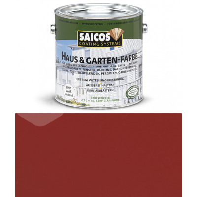 Краска непрозрачная для наружних работ на основе масел Saicos Haus&Garten-Farbe 2301 шведский красный (0.75л)
