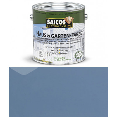 Краска непрозрачная для наружних работ на основе масел Saicos Haus&Garten-Farbe 2500 сизый (0.75л)