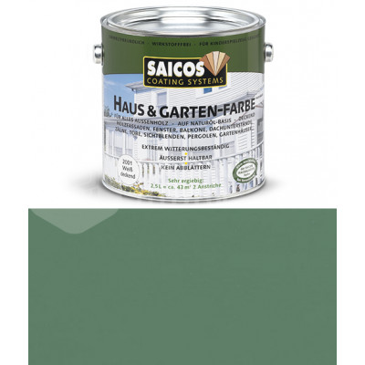 Краска непрозрачная для наружних работ на основе масел Saicos Haus&Garten-Farbe 2600 зеленый тростник (0.75л)