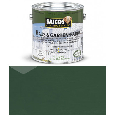 Краска непрозрачная для наружних работ на основе масел Saicos Haus&Garten-Farbe 2610 зеленая ель (0.75л)