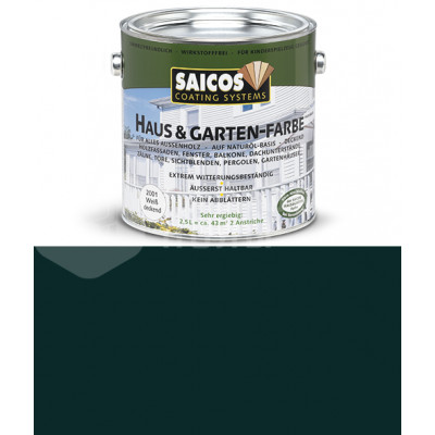 Краска непрозрачная для наружних работ на основе масел Saicos Haus&Garten-Farbe 2669 английский зеленый (0.75л)