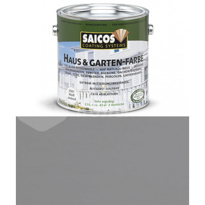 Краска непрозрачная для наружних работ на основе масел Saicos Haus&Garten-Farbe 2701 скалистый серый (0.75л)