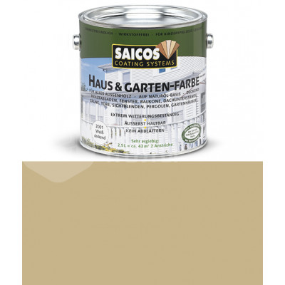 Краска непрозрачная для наружних работ на основе масел Saicos Haus&Garten-Farbe 2800 песочно-бежевый (0.75л)