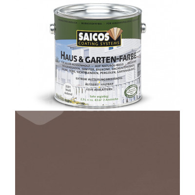 Краска непрозрачная для наружних работ на основе масел Saicos Haus&Garten-Farbe 2801 орех (0.75л)