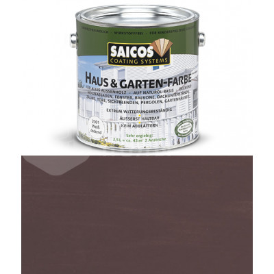 Краска непрозрачная для наружних работ на основе масел Saicos Haus&Garten-Farbe 2810 темно-коричневый (0.75л)