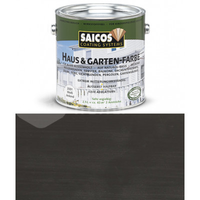 Краска непрозрачная для наружних работ на основе масел Saicos Haus&Garten-Farbe 2900 графит (2.5л)
