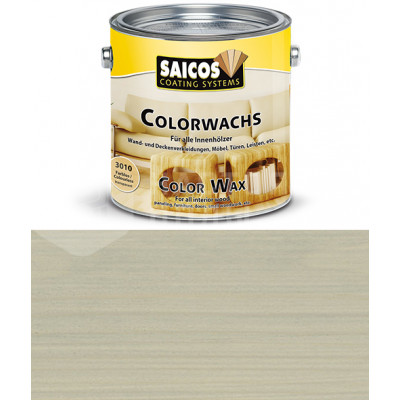 Цветной декоративный воск для внутренних работ Saicos Colorwachs 3017 серебристо-серый прозрачный (0.75л)