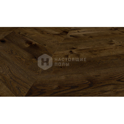 Паркет Французская елка Hajnowka Дуб Дуб Czerlon Селект копченый глубоко брашированный, 15*125*600 мм