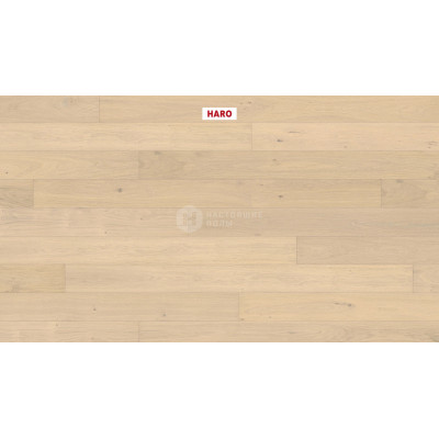 Паркетная доска Haro 1750 539310 Дуб Светло-Белый Универсал брашированный однополосный, 1750*180*13.5 мм