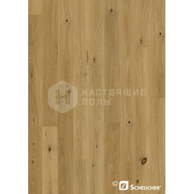 Паркетная доска Scheucher Parkett Elevation 182 Дуб Корфу брашированный под натуральным маслом однополосный, 2200*182*14 мм