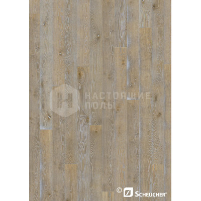 Паркетная доска Scheucher Parkett Elevation 140 Дуб Корчула брашированный под натуральным маслом однополосный, 2200*140*14 мм