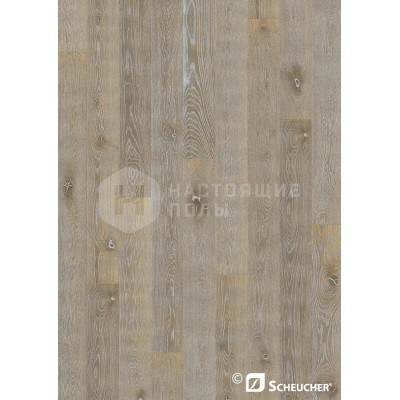 Паркетная доска Scheucher Parkett Elevation 222 Дуб Корчула брашированный под натуральным маслом однополосный, 2200*222*14 мм