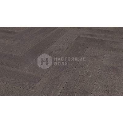 Паркет классическая елка Hajnowka DUO Дуб Clay Рустик гладкая поверхность, 600*145*15 мм