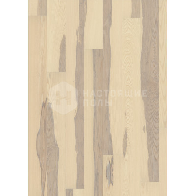 Паркетная доска Karelia Polar Ясень Кантри Арктик однополосный 188 мм