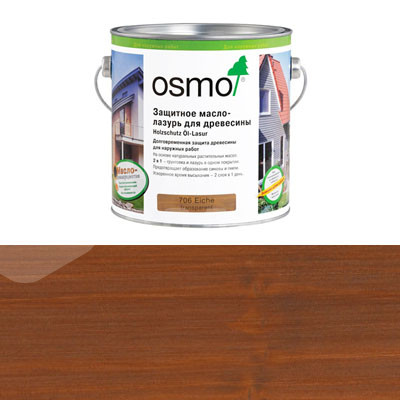 Защитное масло-лазурь для древесины Osmo Holzschutz Ol-Lasur 708 Тик (0.22л)