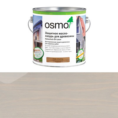 Защитное масло-лазурь для древесины Osmo Holzschutz Ol-Lasur 906 Серый жемчуг (0.22л)