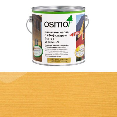 Защитное масло с УФ-фильтром Osmo UV Schutz Ol Extra 420 Экстра Бесцветное (0.18л)