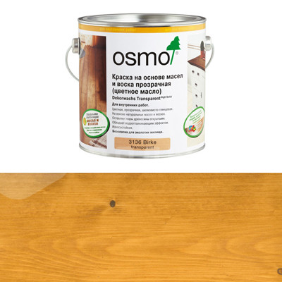 Цветное декоративное масло Osmo Dekorwachs Transparent Tone 3103 Дуб светлый прозрачное (0.22л)