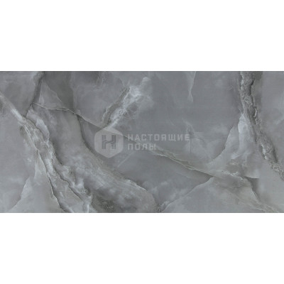Керамогранит Kutahya Rektifiye Stone Parlak Nano Marea Dark Grey, 1200*600*8 мм