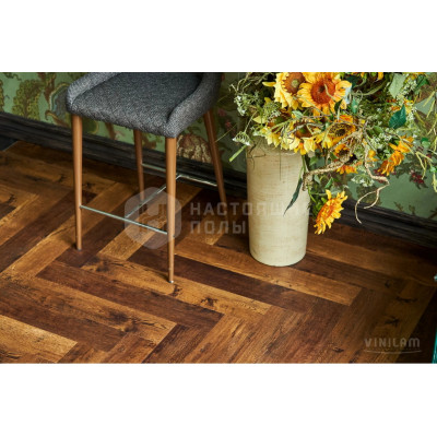 SPC плитка Vinilam Parquet Herringbone Glue IS11155 Парижский паркет, 762*152.4*2.5 мм