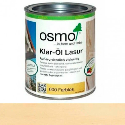 Краска для наружных работ Osmo Klar-Öl Lasur 000 Прозрачная лазурь (0.125л)