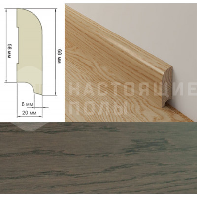 Шпонированный плинтус Coswick профиль №7 2186-1324 Дуб Северное Море матовый лак, 2100*68*20 мм Шпонированный плинтус Coswick профиль №7 2186-1324 Дуб Северное Море матовый лак, 2100*68*20 мм
