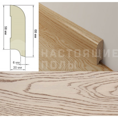 Шпонированный плинтус Coswick профиль №7 2100*68*20 мм Дуб Белый Мрамор Шпонированный плинтус Coswick профиль №7 2100*68*20 мм Дуб Белый Мрамор