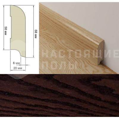 Шпонированный плинтус Coswick профиль №7 2100*68*20 мм Ясень Венге Шпонированный плинтус Coswick профиль №7 2100*68*20 мм Ясень Венге