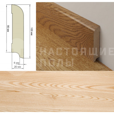 Шпонированный плинтус Coswick профиль №8 2100*100*20 мм Ясень Натуральный Шпонированный плинтус Coswick профиль №8 2100*100*20 мм Ясень Натуральный