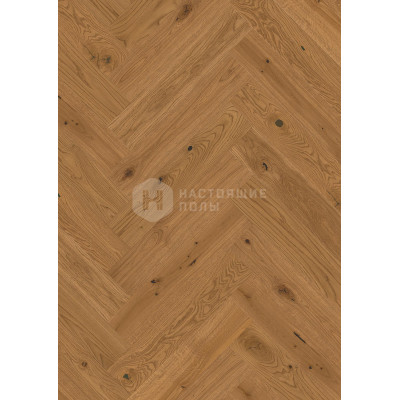 Паркет Елочка на замке Boen 10152462+10152470 Дуб Vivo Медовый брашированный, натуральное масло, 690*138*14 мм