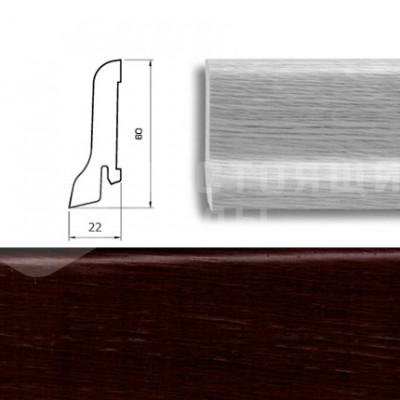 Шпонированный плинтус Pedross Дуб Доминус, 2500*60*22 мм