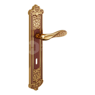 Дверная ручка на планке с отверстием под ключ буратино dnd Fiore 525P OROF