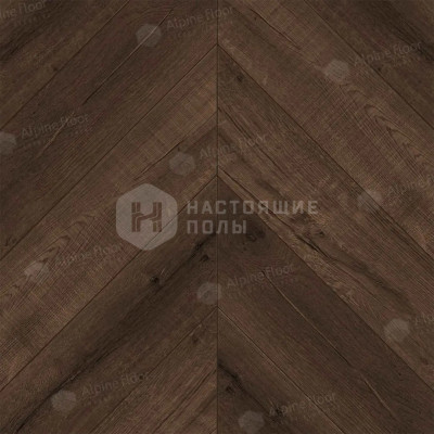 SPC плитка замковая французская елочка Alpine Floor Chevron ECO 18-12 Дуб Мокка, 600*127*5 мм