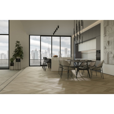 Кварцевый SPC паркет елочка Quartz Parquet 33-405 Дуб Лимба, 635*127*5 мм