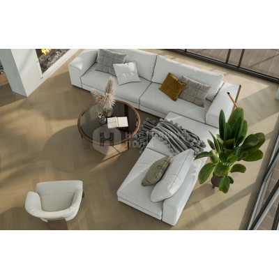 Кварцевый SPC паркет елочка Quartz Parquet 33-414 Дуб Шампань, 635*127*5 мм