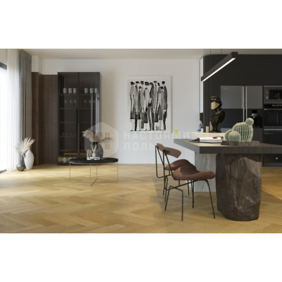 Кварцевый SPC паркет елочка Quartz Parquet 33-463 Дуб Медовый Раф, 635*127*5 мм